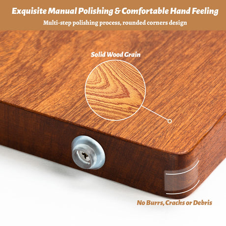 Brosisincorp Real Solid Sapele Cutting Board One Piece No Glue Non Toxic All Whole Single Wood Butcher Block Thick Hard Wood Heavy Duty Edge Grain (Large, 15.74"L*11.81"W*1.18"Th) Brosisincorp