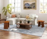 Solid Wood Accent Stool 18" Teak Shower Bench Rustic Garden Seating Chair for Inside Or Gardening Decor Outdoor Furniture RUBAPOSM