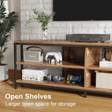 MUTUN Corner TV Stand with Power Outlet, Corner TV Stand for 32 43 50 55 60 Inch TV, Corner Entertainment Center, Industrial TV Console Table for Living Room Bedroom, 55 Inch, Rustic Brown MUTUN