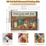 CEOVR Kitchen Diamond Art Kits for Adults, Food Diamond Painting Dots DIY Gem Art, Adult Crafts Kits Wall Decor for Home Office 12x16in CEOVR