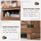 Farmhouse Nightstand with Charging Station, 18" Rustic Night Stand with 2 Storage Drawers, Wood End Table for Bedroom, Living Room, Reclaimed Barnwood RedLemon