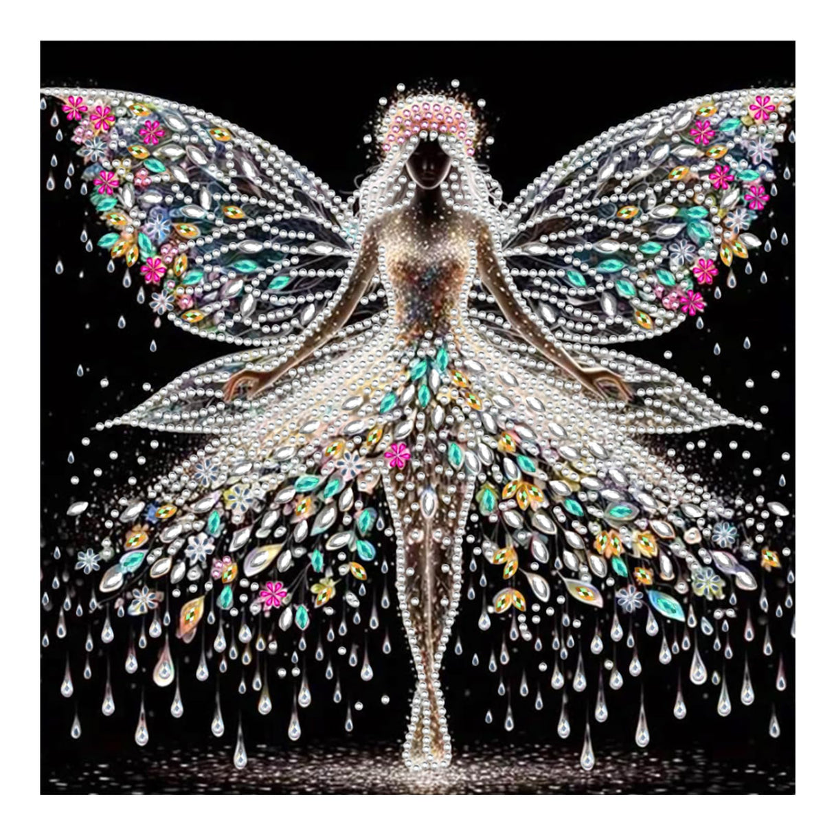 AMORARS Snow Fairy Diamond Art Kits for Adults, 5D Christmas Special Shape Diamond Painting Kits for Beginners - Crystal Rhinestones Diamond Painting Gem Art for Home Wall Decoration Gifts，12x12In AMORARS