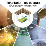 Carport Canopy 10'x20' Replacement Cover, Waterproof & UV Protected Garage Top Tarp Shelter Cover with Ball Bungee Cords, Car Cover Tent (Frame is not Included) Yustuf