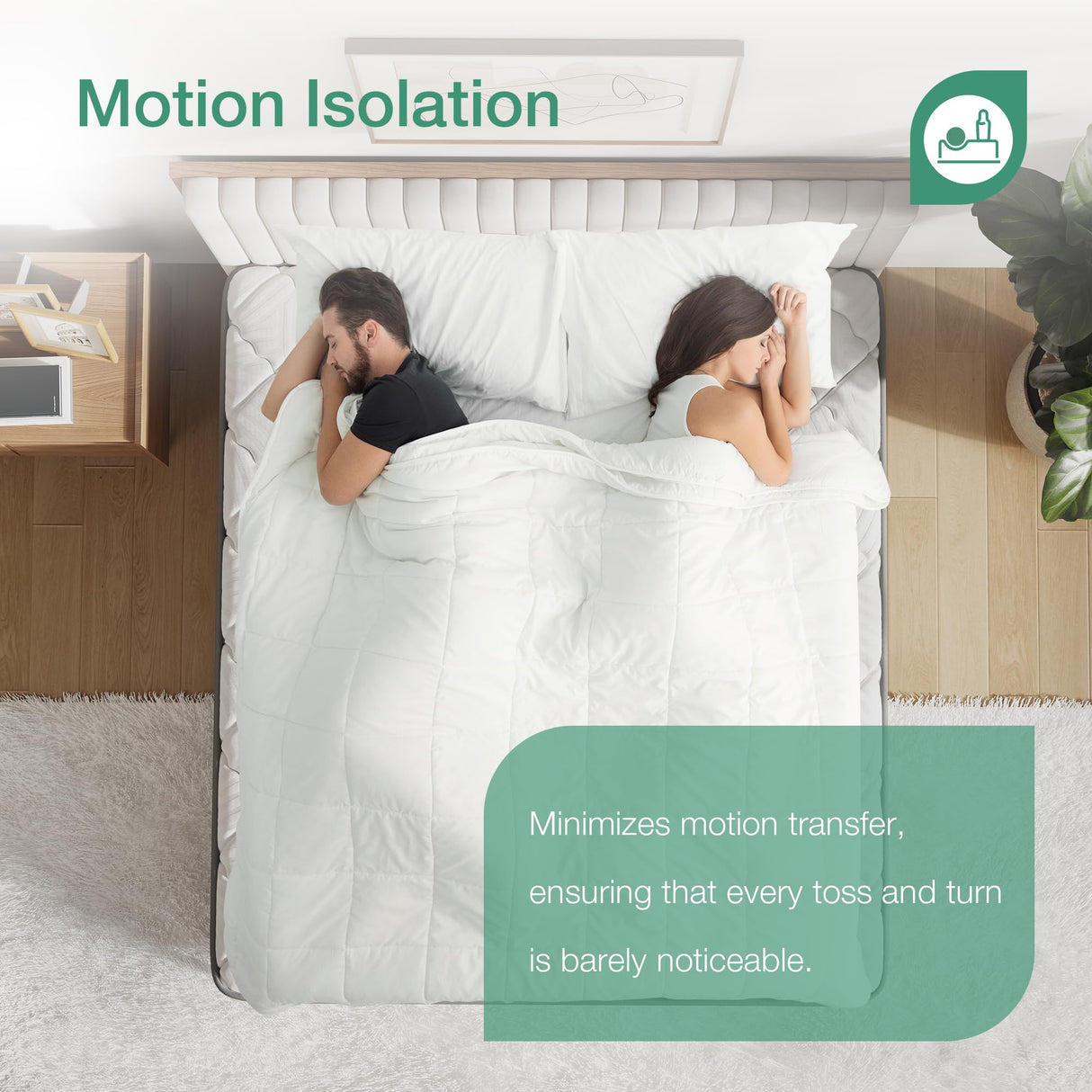 Novilla Queen Mattress, 14 Inch Queen Size Mattress in a Box, Queen Hybrid Mattress for Back Pain Relief & Support, Spring Mattresses with Motion Isolation & Pillow Top, Certipur-Us Certified Novilla