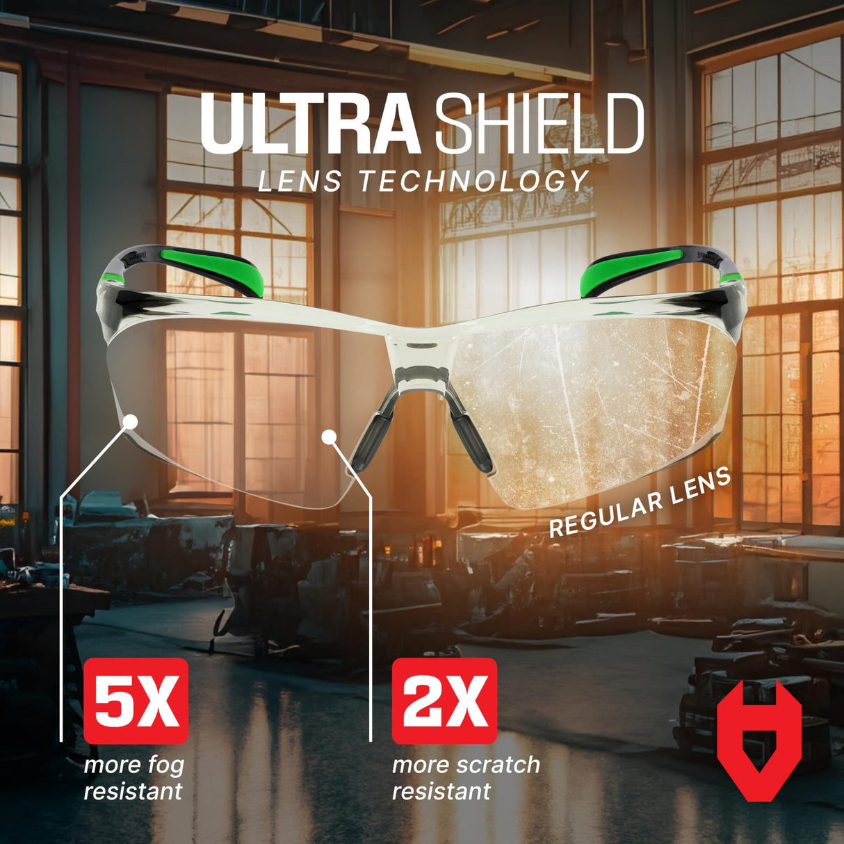 NoCry Lightly Tinted Anti Fog Safety Glasses for Men or Women with Scratch-Resistant Lenses - ANSI Z87.1 Certified with 100% UV Protection - Adjustable Temples and Nose Pad - Wraparound Design NoCry