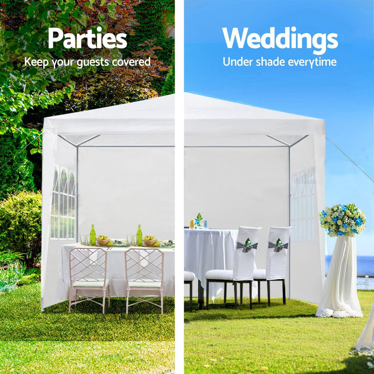 10X30 FT Outdoor Party Tent Gazebo with 8 Removable Sidewalls & Windows, Wedding Tent with Waterproof PE Roof, Canopy Tent with Heavy Duty Fram for Event, Parties Hipicute