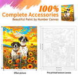 Yunnuo Dog Paint by Numbers Kit for Adults Beginners,Sunflower Acrylic Adult Paint by Number Kits on Canvas, Animals and Sunset Digital Oil Painting by Numbers for Home Decor Gifts 16"x20" Yunnuo