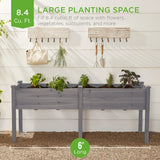 Best Choice Products 72x24x30in Raised Garden Bed, Elevated Wood Planter Box Stand for Backyard, Patio, Balcony w/Divider Panel, 6 Legs, 300lb Capacity - Gray Best Choice Products
