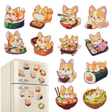 INCOK Corgi Refrigerator Diamond Art Magnets - 12 PCS Japanese Food Diamond Art Magnet Kit Cute Animal Gem Art Fridge Stickers Set Home Decor Birthday Festival Gift for Adults Beginners INCOK