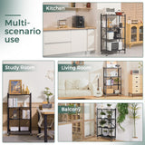 DEANIC 4 Tier Foldable Storage Shelves with Wheels, Large Capacity Shelving Unit, Freestanding Metal Wire Shelf Rack, No Assembly Organizer Rack for Garage Kitchen, Basement, Pantry(Black Pack of 2) DEANIC