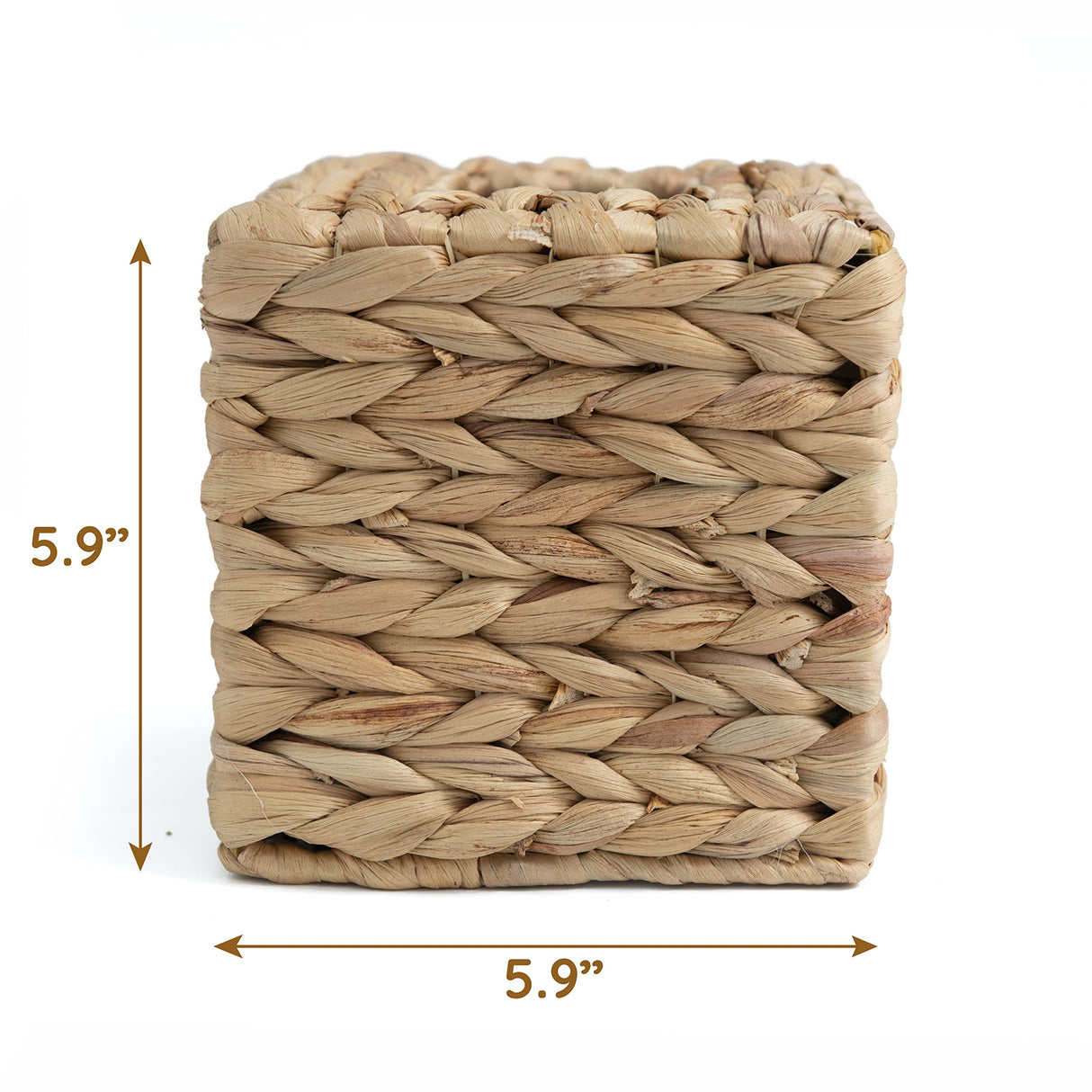 KOLWOVEN Tissue Box Holder - Tissue Box Cover Square- Wicker Tissues Cube Box Cover -Boho Decorative Woven Facial Tissue Holder on Table and Bathroom (Square) KOLWOVEN