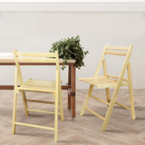 Casual Home Wooden Folding Chairs 2-Pcs Set, 17" W x 18" D x 30.75" H, Natural Casual Home