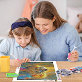 MOGTAA Lion Diamond Art Kits for Adults, 5D Full Drill Diamond Painting Kits for Adults Beginners, DIY Landscape Round Diamond Dots for Adults, Gem Art for Home Decor 12 X 16Inch MOGTAA