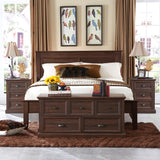 IFGET Farmhouse Nightstand with Charging Station, 3 Drawer Dresser for Bedroom, Rustic Wood Bedside Table with Drawers, Small End Table Side Table for Living Room, Closet, Hallway, Brown IFGET