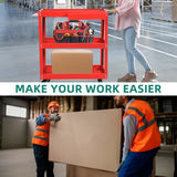 YITAHOME 3-Tier Tool Cart on Wheels, Rolling Metal Service Cart with Screwdriver Hanging Board & Storage Box, Heavy Duty Steel Utility Cart 400lbs Load Capacity for Mechanic Work Garage Warehouse Red YITAHOME
