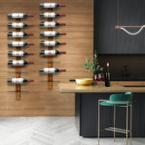 Feemiyo Wall-Mounted Wine Rack - Pine Wood Holder for 12 Bottles - Display for Kitchen, Dining Room, Bar Feemiyo