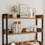 IRONCK Litter Box Enclosure with 4 Shelves and Doors, Large Wood Cat Litter Box Furniture Hidden with Storage and Scratch, Fit Most of Litter Box, Vintage Brown IRONCK