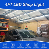 XLNYUUI Led Shop Lights, 4FT LED Light 50W 6500K 7000LM Led Daylight,Led Garage Light,Linkable Clear Cover Integrated V-Shape for Garage Warehouse Workbench Workshop(2-Pack) XLNYUUI