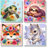 4 Pack Animal Paint by Number for Kids with Wooden Frame, Paint by Numbers for Kids Animals Ages 4-8-12, Easy Sloth Fox Sea Turtle Horse DIY Acrylic Oil Painting Kits for Home Wall Decor (8X8 inch) xackcme