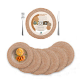 Eco Crave Jute Round Woven Placemats Set of 6, Natural 13 Inch Boho Farmhouse Rustic Hand Woven Place mat for Dining Table Decor, Wicker Chargers Heat Resistant Easy to Clean and Non-Slip Placemat Eco Crave