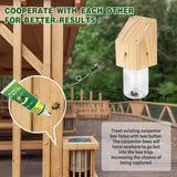 Best Bee Trap - Carpenter Bee Trap for Outside - Shed Style Nature Hanging Wood Trap for Outdoor with Removable Bee Vault Plastic Jar (2 Pack) Best Bee Trap