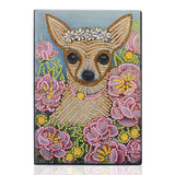 DIY 5D Diamond Art Painting Notebook Kits Dog Chihuahua Leather Cover Special Shaped Journal Sketchbook Crystal Diamond Art Hardcover Dairy Book Festival Birthday Gift 8.26x5.9IN Generic