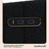 Storkcraft Kyoto Deluxe Extra-Wide Power Recliner Swivel Glider (Black Boucle) – Premium Electronic Power Recliner for Nursery, Includes Dual-USB Charging Port, Extra Wide Glider Rocking Chair Storkcraft