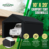 Caravan Canopy Domain 10 x 20 Foot Durable Sidewalls for Garage Carport Canopy Car Tent with Dual Zippers and Roll Up Door, Black (Sidewalls Only) Caravan