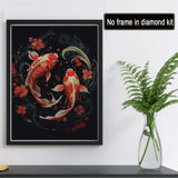 Reofrey DIY Diamond Art Kits for Adults Fish, Animal Full Drill Round Rhinestone Diamond Painting Kits, Cross Stitch Embroidery Canvas for Crafts Home Wall Decor 30x40cm Reofrey