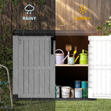 DWVO 36 cu ft Tool Storage Shed, Storage for Bakcyard, Patio, and Garden, Resin Plastic Shed with Sloped Lid, Lockable Door, and Wood Grain Finish, Light Gray DWVO