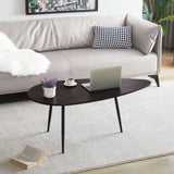 SAYGOER Oval Coffee Table Espresso Wood Mid Century Modern Coffee Tables Unique Retro Farmhouse Accent Center Sofa Rustic Table for Living Room Home Office Easy Assembly, Dark Brown SAYGOER