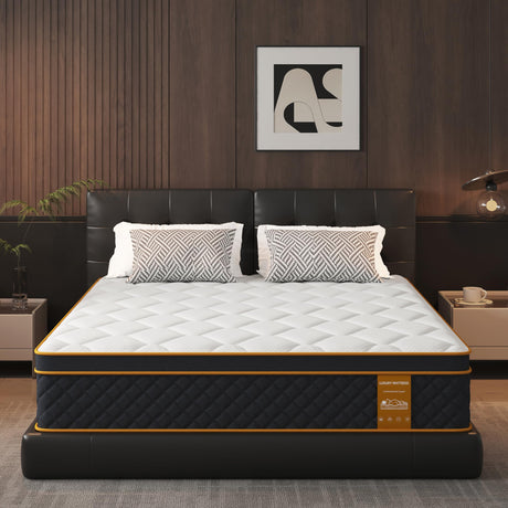 Qabefy Queen Mattress, 10 Inch Memory Foam Hybrid Mattress in a Box, Medium Firm and Individually Pocket Springs - Pressure Relief, CertiPUR-US Certified, Motion Isolation Qabefy