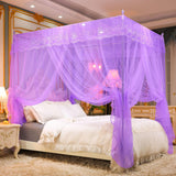 Niemro Canopy Bed Frame, Metal Stainless Steel Four Corner Bed Mosquito Net Frame Bracket Fit for Queen Size Bed, Firmly Fixed to Floor and Not Wobbly. Niemro