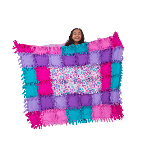 Melissa & Doug Created by Me! Flower Fleece Quilt No-Sew Craft Kit (48 squares, 4 feet x 5 feet) Melissa & Doug