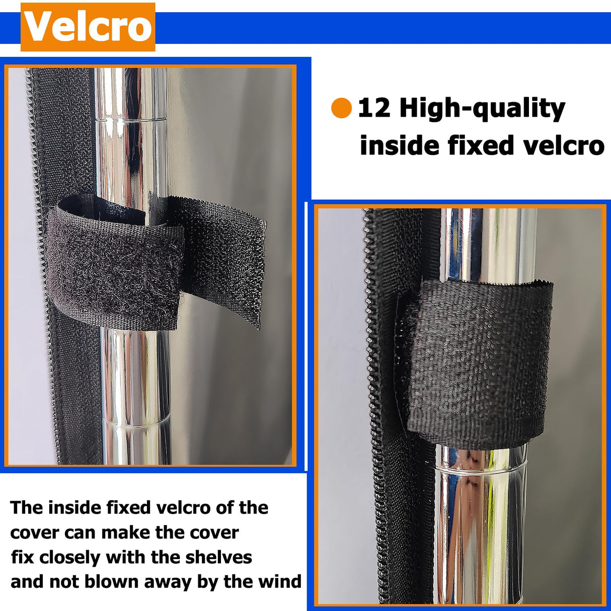 Dalema Waterproof Shelf Cover,600D Heavy Duty Dustproof Storage Wire Rack Covers,Outdoor Shelving Covers for Wire Shelves with Zipper 48''x18''x72'',Black,Cover Only Dalema