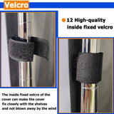 Dalema Waterproof Shelf Cover,600D Heavy Duty Dustproof Storage Wire Rack Covers,Outdoor Shelving Covers for Wire Shelves with Zipper 48''x18''x72'',Black,Cover Only Dalema