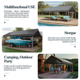 Shintenchi 10x20ft Heavy Duty Carport with UV Resistant Canopy, Powder-Coated Steel Frame, Easy to Assemble Portable Garage, Stable Carport for Car, Bike, Camp, Outdoor Storage (Grey) Shintenchi