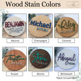 Custom Round Nusery Name Sign, Personalized 3D Baby Name Announcement Sign, Personalized Wooden Wall Plaque, 3D Wall Art for Children & Kids Rooms, Family Name Signs, 30 Colors (Design 9) Obsidian Home Creations