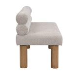 Christopher Knight Home Wally Boucle Upholstered Dining Bench, Modern Large Dining Room Chair, Entryway Ottoman Bench, Bedroom End of Bed Seating, Armless Desing and Wooden Frame, Light Gray+Natural Christopher Knight Home