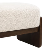 Christopher Knight Home Arden Minimalist Style Rectangular Loop Yarn Fabric Ottoman Bench, Rubberwood Frame, Entryway Bench, Living Room Sofa Extra Seat, End of Bed Footstool, Beige+Brown Christopher Knight Home