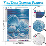 bleihum Seashell Diamond Painting Kits for Adults-Beach Diamond Art for Adult,Seashell Gem Painting Crafts Home Wall Decor,DIY 5D Gem Art Seashell Perfect for Relaxation(12x16 Inch) bleihum