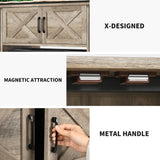 DWVO 40-50 Gallon Aquarium Stand with Power Outlets, Cabinet for Fish Tank Accessories Storage - Heavy Duty Metal Fish Tank Stand Suitable for Turtle Tank, Reptile Terrarium, 660LBS Capacity, Grey DWVO