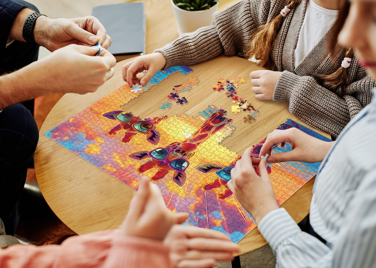 Funny Giraffe Puzzles for Adults 1000 Pieces Fantasy Ocean, Colorful Animal Art Jigsaw Puzzles, Summer Pretty Beautiful Puzzle IdeaBazar