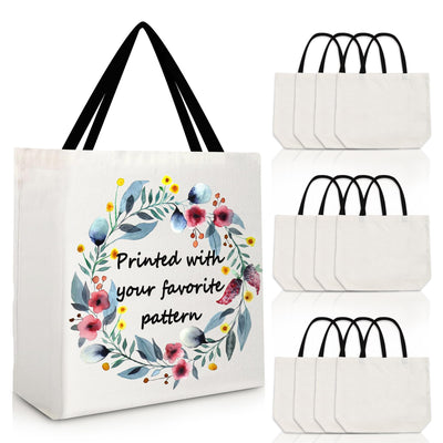 12pcs Sublimation Tote Bags Blanks,Sublimation Blanks Tote Bag Sublimation Totes Blank Tote Bags Bulk Canvas Tote Bags Sublimation Canvas Bags Blank Canvas Tote Bags Bulk Grocery Bag White Tote Bag