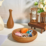 Hushee 3 Pcs Small Round Keys Basket for Entryway Woven Bowl Basket Rattan Wicker Round Tray Organizing for Keys Wallet Cell Phone Tabletop Serving Fruit Food Holder Decorative Table Storage Hushee