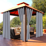 BONZER Outdoor Curtains for Patio Waterproof - Light Blocking Weather Resistant Privacy Grommet Blackout Curtains for Gazebo, Porch, Pergola, Cabana, Deck, Sunroom, 1 Panel, 52W x 84L inch, Silver BONZER