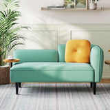 LINSY Small Loveseat Couch 2 Seat, Mid Century Modern Love seat Couches 57" Mini Couch with Srorage, Removable Table and Pillow, Couches for Small Spaces Living Room Bedroom Dorm (Teal Left) LINSY