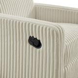 Oxford Baby Layton Glider/Recliner Nursery Chair, Corduroy Pearl White Oxford Baby