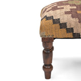 NATURAL FURNISH Handmade Jute Soft Ottomans Square Shape Stool for Sitting and Foot Rest with Wooden Legs, Entryway Modern Stool for Living Room, Bedroom, Hall (Yellow, L 15.74 x W 15.74 x H 14 inch) NATURAL FURNISH