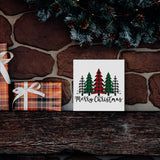 Funny Christmas Trees Wooden Box Sign Plaque Merry Christmas Wood Box Sign Rustic Art Home Shelf Desk Decor 5 x 5 x 1 Inches Woght